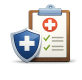 Klemmbrett mit positivem Gesundheitsbericht