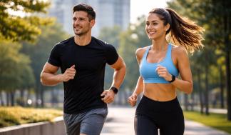 Personal Trainer begleitet Lauftraining im Freien in Augsburg